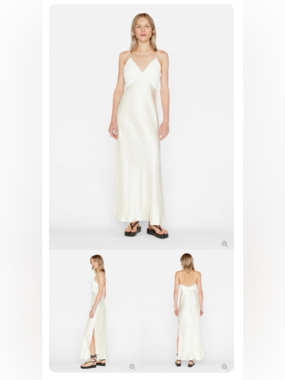 Frame Denim Ivory Satin Slip - Picture 3 of 6